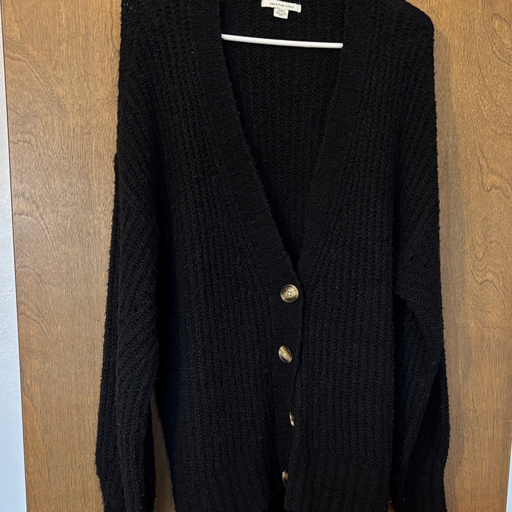 Black Knit Cardigan with buttons